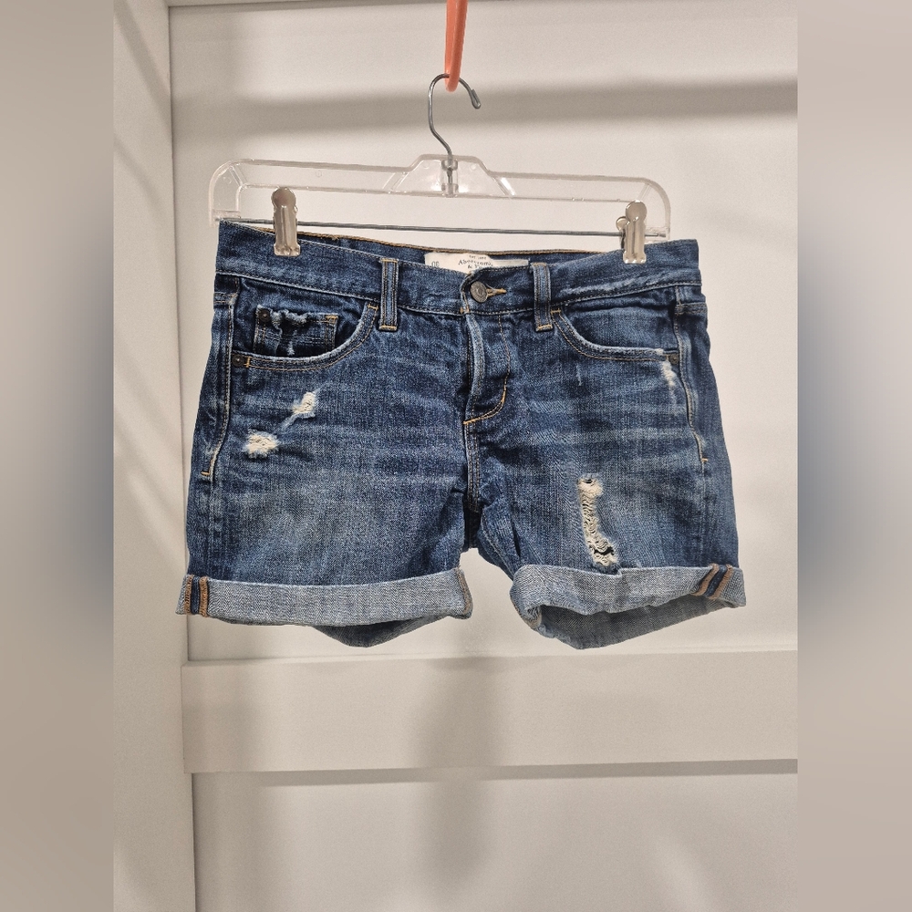 Abercrombie & Fitch Vintage Y2K 2000s Women's Denim Shorts Distressed Size 00
